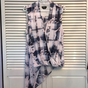 Bebe sleeveless asymmetrical top
